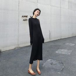 Casual Dresses Autumn Long Sweater Knitted Maxi Dress Split Party Winter Women Clothing