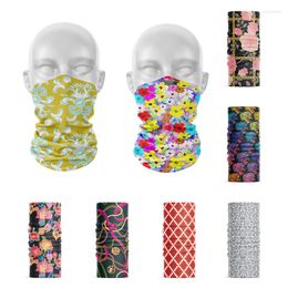 Scarves 3D Flower Pattern Art Bandana Microfiber Seamless Tubular Face Sports Hijab Scarf Hiking Dustproof Headband Neck Gaiter Kerchief