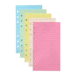 Gift Wrap 6-Hole Paper Refills Loose Leaf Planner Fillers Note Book Colorful Lined Journal Notebook Ring Inserts