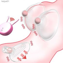 Nipple Massage Vibrator Clitoris Stimulator Oral Remote Control Adult Sex Toy Breast Pump Enlargement Licking Vibrator for Women L230518