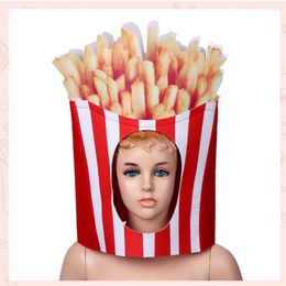 Hair Clips 2023 Styles Cookie Fries Pattern Headgear Christmas Decorations Mask For Family Novelly Cosplay Headband Props Hat