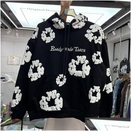 Men'S Plus Size Hoodies Sweatshirts Real Pics 3D Foam Printing Hoodie Men Women Fleece To Keep Warm Embroidered Letters Vintage Pl Dhzph