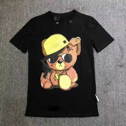 Phillip Plain Designer Pp Skull Diamond t Shirt Short Sleeve Dollar Brown Bear Brand Tee O-neck High Quality Skulls Tshirt Tees Tops 1 LDMQ