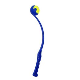 Dog Tennis Ball Launcher Durable Dog Fetch Toy Pet Ball Thrower Strong Grip Tennis Ball Thrower For Large Medium Small Dogs Blue