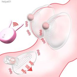 Nipple Sucker Vibrator Wireless Remote Breast Enlargement Massage Pump Oral Licking Nipple Clitoris Stimulate Sex Toys for Women L230518