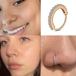 Nose Rings Studs 1pc 20G Round Zircon Septum Ring Hoop Cartilage Tragus Helix Small Piercing Nose Ring Earring For Women Body Jewelry Accessories 230605