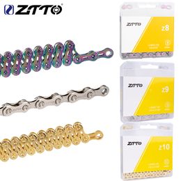 Bike Chains ZTTO Bicycle 8 9 10Speed Chain 116 Links MTB Road Bike Chains Power Lock High Quality 8S 9v 10v Current Cycling Accessories 230606