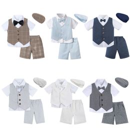 Clothing Sets Baby Boys Wedding Outfit Kids Christening Formal Suit Set Little Gentleman Birthday Party Clothes Toddler Tuxedo Costume 230605