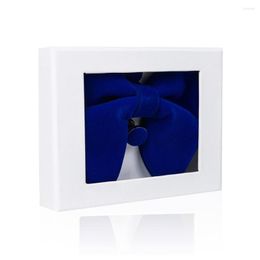 Bow Ties Mens Pre-Tied Oversized Royal Blue Tie Tuxedo Velvet Bowtie Cufflinks Hanky Sets Gift Box Colourful Daily Wear For Boyfriend