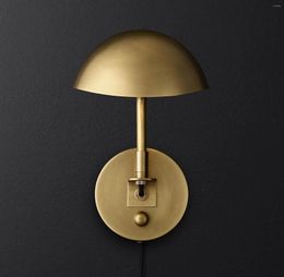 Wall Lamps American Copper E27 LED Lamp Modern Simple Personality Style Nordic Living Room Bedroom Corridor Thicken Brass