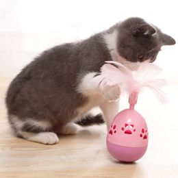 pet products Leak food cat Funny toys ball Tumbler With feather bell training brinquedo apply to cats toy exercisgiochi gattoe
