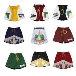 Rhude Mens Mesh Shorts Fashion Men Women Casual Reflective Skateboard Hip Hop Beach 2023 mens shorts men Summer Running Men Sports Rhude Pocket High Quality Short