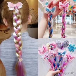 Other 2023 New Girls Cute Cartoon Butterfly Colourful Braid Headband Kids Holder Rubber Bands Fashion Hair Accessories