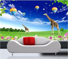 Wallpapers Custom Mural 3d Po Wallpaper Beautiful Scenery Of The Prairie Giraffe Decor Painting Wall Murals For Walls 3 D