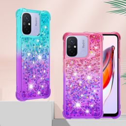 Bling Flowing Quicksand Cases Liquid Gradient Glitter TPU Reinforced Corners For RedMi 12C A1 10C Note 11 12 12S POCO M4 X4 X5 Pro C40 XiaoMi 13 Lite