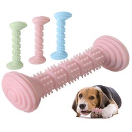 Barbell Shape Dog Chew Toy For Small Dogs Bite Resistant Dog Toothbrush Molar Stick Dental Care Pets Training Interactive Toys