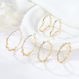 Hoop Earrings For Women K Gold Plated Twisted Round Hoops Earring Irregular Heart Fashion Punk Jewelry Earing Party