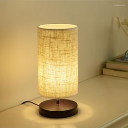 Table Lamps Nordic Wood Base Fabric Square Desk Lamp Bedroom Bedside Nightstand Light Fixtures Living Room Decor