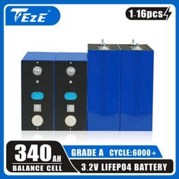 NEW 1-16PCS 340AH High Capacity 3.2V Lifepo4 Battery Grade A Cycles 6000+ DIY 12V 24V 48V Energy Storage for EV RV EU Tax-Free