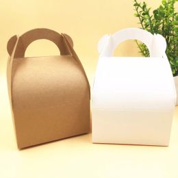 50pcs 10x10x14.5cm Kraft Wedding Party Favours Gift Boxes Blank Chocolates/Cake/Handmade Food/Candy Box Paper Storage Boxess