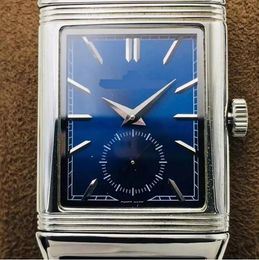 27x46mm reverso watch новейшее зеркальное лицо Ультра -тонкое 3978480 из нержавеющей стали Япония Кварц мужчины Женщины смотрят высококачественные водонепроницаемые 324E