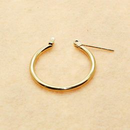 Hoop Earrings Easy Open Gold Colour 12 15 20 25 30 40MM Stainless Steel Round Shape Vacuum Plating No Fade Allergy Free