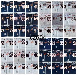 c2604 Mens Vintage Football Jerseys 34 Walter Payton Gale Sayers Brian Urlacher William Perry Dan Hampton 51 Butkus Singletary Jim McMahon Mike Ditka Hester Richard