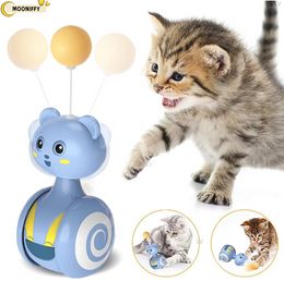 Cat Toy Funny Self Hi Cat Toy Ball Fun Tumbler Cat Catch Ball Colourful Feather Funny Cat Stick Ball Shaking for Dogs