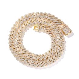 Bestseller Cuban Halskette Gold Sier Shiny Diamond Hip Hop Herrenstil Accessoire Halskette Heißer Verkauf