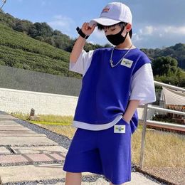 Clothing Sets Boys Summer Suit Kids Short Sleeve T-shirt shorts 2pc Sports Casual Outfits for Teenage Boy Clothing Sets 230605