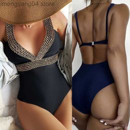 Women's Swimwear 2023 Sexy Deep V Bodysuit Backless Black Swimwear One Piece Women Swimsuit Monokini Push Up Bathing Suit Brazilian Biquini Mujer T230606