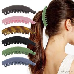 Other Frosted Hair Clips Solid Color Banana Headwear Women's Hair Accessories Fashion Crab Barrettes