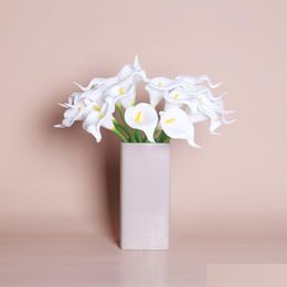 Faux Floral Greenery Real Touch Artificial Flower Calla Lily Party Wedding Flowers Home Garden Decoration Drop Delivery Decor Accen Dhp6L