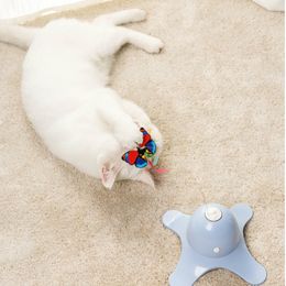 Cat Game Toy Colourful Butterfly Electric Rotating Funny Interactive Automatic Cats Toys Pet Dog Kitten Training WJ824