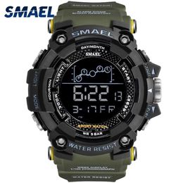 Mens Watch Military Water resistant SMAEL Sport watch Army led Digital wrist Stopwatches for male 1802 relogio masculino Watches210l