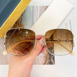 Square Sunglasses 1018 Gold Brown Shaded Women Sunnies Gafas de sol Designer Sunglasses Shades Occhiali da sole UV400 Protection Eyewear