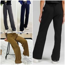 Yoga Women Sports Bell Bottoms Pants Bodybuilding Oversized Fitness Wide Leg Trousers Exercise Running Loose Fitting Lady Flared Sweatpants