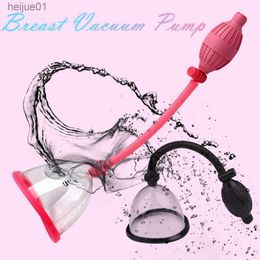 Pink/Black Breast Vacuum Pump Breast Massage Single Manual Vacuum Pump Enlargement Boob Enhancement Sucker Sex Toys For Women L230518