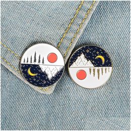 Pins Brooches Day Night Sun Moon Brooch Pins Cute Enamel Lapel Pin For Women Men Top Dress Co Fashion Jewellery Will And Sandy Drop De Dhokh