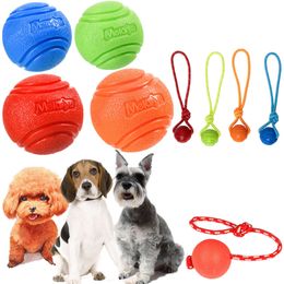 Dog Ball Pet Puppy Toys Indestructible Chew Toys Ball with String Interactive Toys for Small Dog Bouncy Rubber Solid Ball