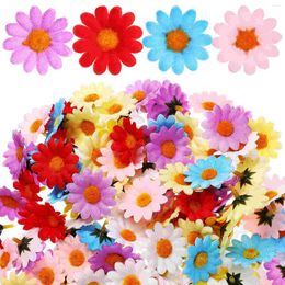 Decorative Flowers 150 Pcs Mini Heads Artificial Sunflowers Flower Decorations Crafts White Decor