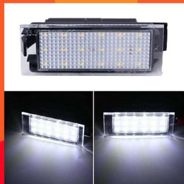 New 2Pcs White OEM-Fit 3W Full LED Licence Plate Light For Renault Clio Laguna 2 Megane 3 Twingo Master Vel Satis Car Lights 12V