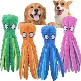 8 Legs Octopus Plush Dog Toys for Small Large Dogs Chihuahua/Bulldog/Pug Interactive Squeaky Toy Pets Accessories Supplies