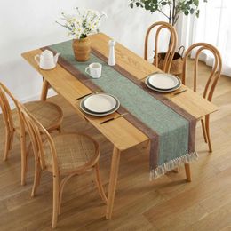 Table Cloth Dinner Tablecloth Anti-fade Cover Wrinkle-Resistant Colour Block Tea Runner Household Supplies