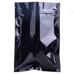 Quality black flat heat sealing packing pouches bags mylar Aluminium foil pack bag for nuts dry foods candys 12*20cm