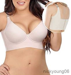 Maternity Intimates Women Deep Cup Bra Hide Back Fat Underwear Incorporated Full Plus Size Push Up