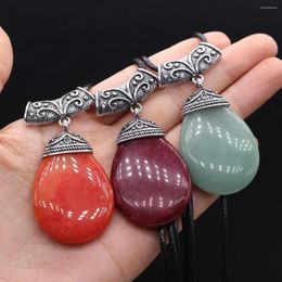 Pendant Necklaces Wholesale Natural Stone Necklace Tibetan Silver Semi-precious Stones Women Vintage Reiki Healing Gifts