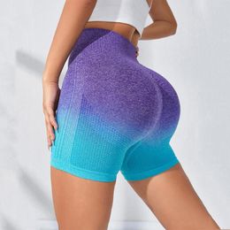 Active Shorts Gradient Seamless Women High Waist Workout Spicy Girl Scrunch BuGym Short Leggings Running Cycling S