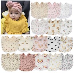 Bibs Burp Cloths Baby feeding ruffled flower Saliva towel Bandana baby girl boy bib G220605