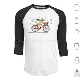 Men's Hoodies Dog Riding Bicycle With Squirrel Winter Holiday Long Sleeve Bike Cyclist Cycling